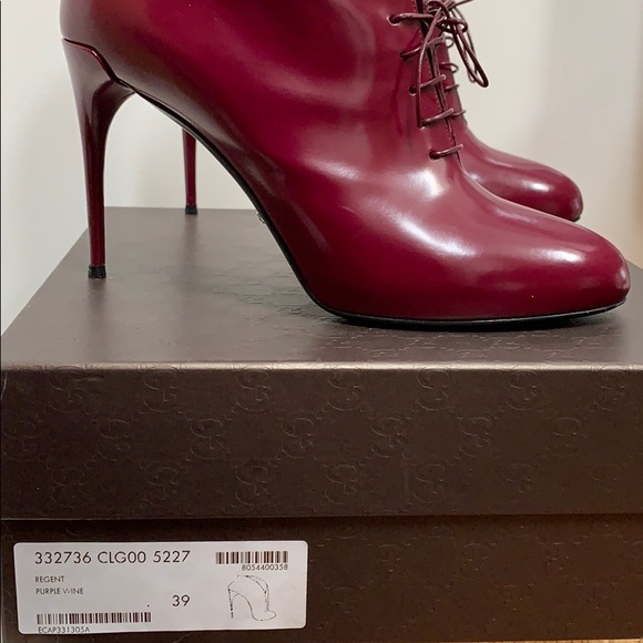 GUCCI Regent Purple Wine Booties - Picture 3 of 4